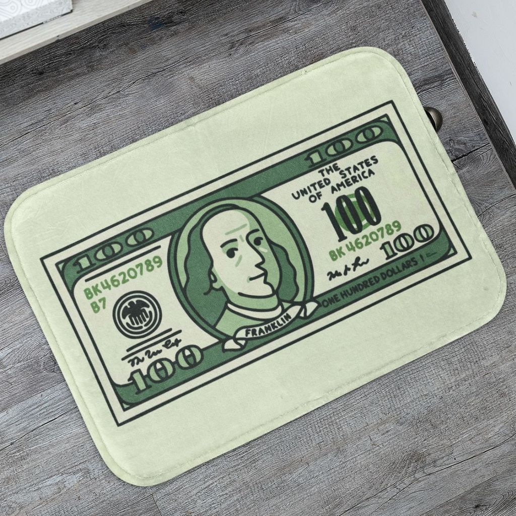 Tapete Porta de Entrada Decorativo 55x35cm Antiderrapante Dollar