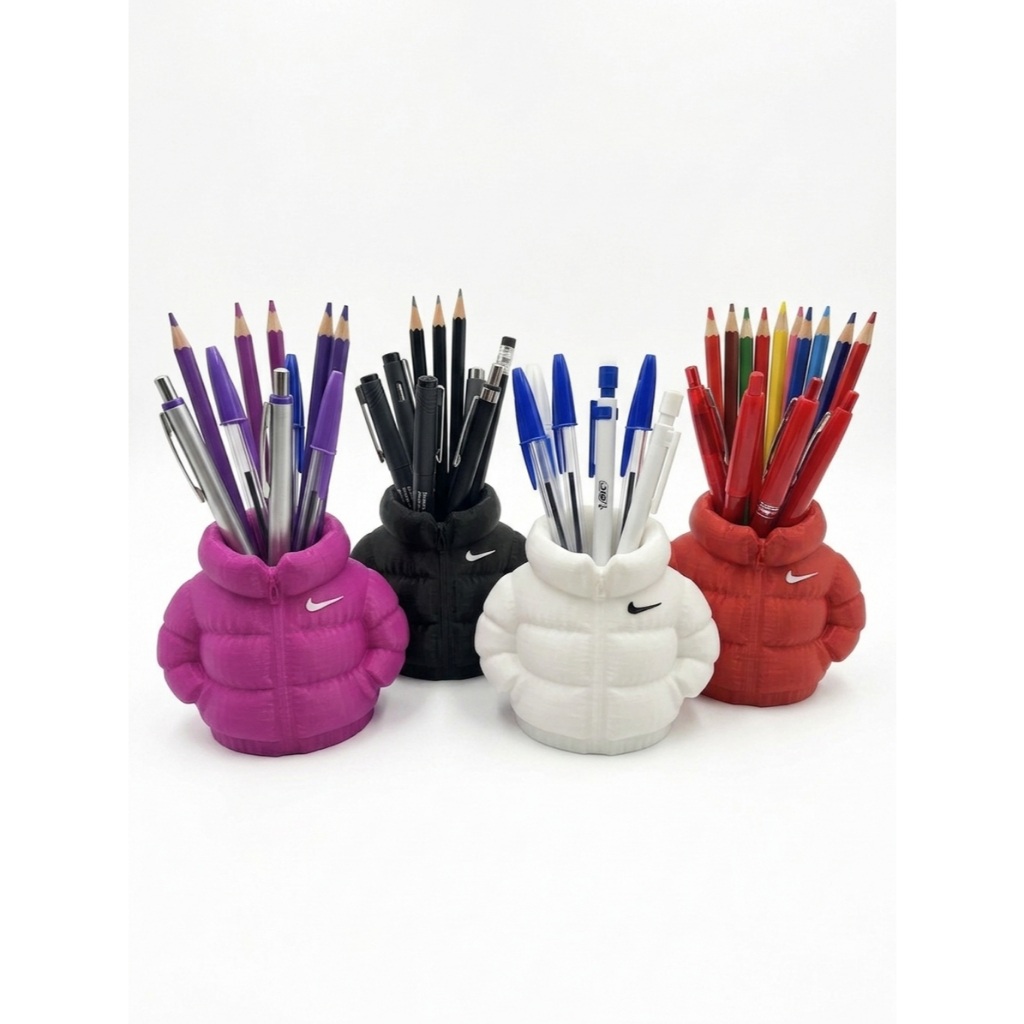 Porta Caneta Jaqueta Puffer Mini Organizador Decorativo Esportes