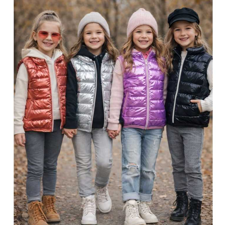 COLETE INFANTIL   INVERNO  PUFFER  CASACO CASUAL MODA  OUTONO  INVERNO COLETE  PARA MENINAS  MINI BLOGUERINHAS