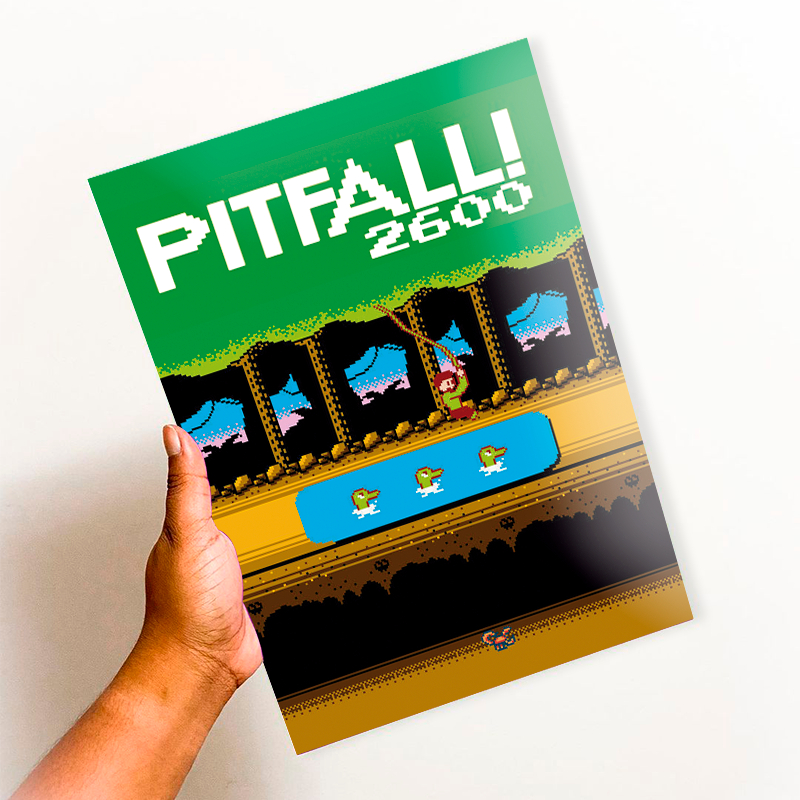 Placa Decorativa Quadro Pitfall, Jogos antigos, Nostalgia, Reliquia, Geek, Nerd, Jogos, Arcade MDF