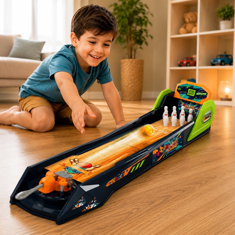 Jogo De Boliche Infantil Arcade Com Luz Som E Lançador 84cm