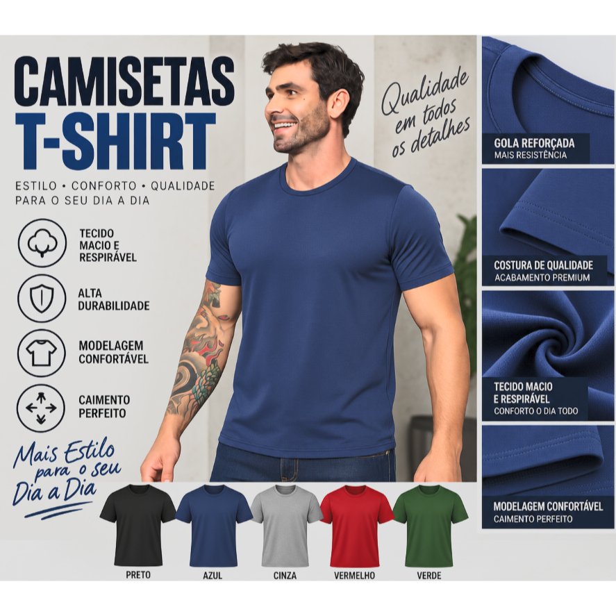 Camiseta Básica Modal Daily T-Shirt Anti Odor Premium