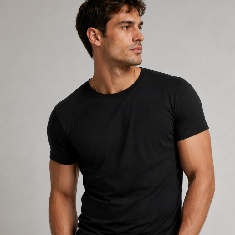 Camiseta Masculina Modal T-Shirt Basica Elastano Super Premium - Não amassa e Anti-Odor fitness