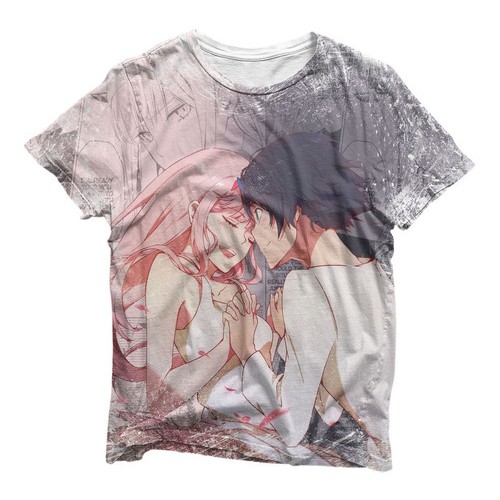 Camiseta Camisa Casal Zero Two & Hiro Mangá Dual C