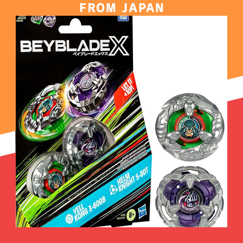 Takara Tomy Beyblade X Yell Kong 3-60GB & Helm Knight 5-80T Dual Set