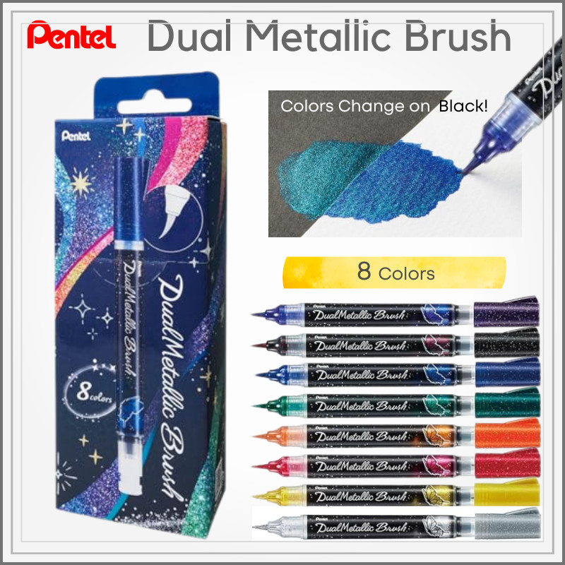Pentel Dual Metallic Brush 8 Color Set GFH-D8ST
