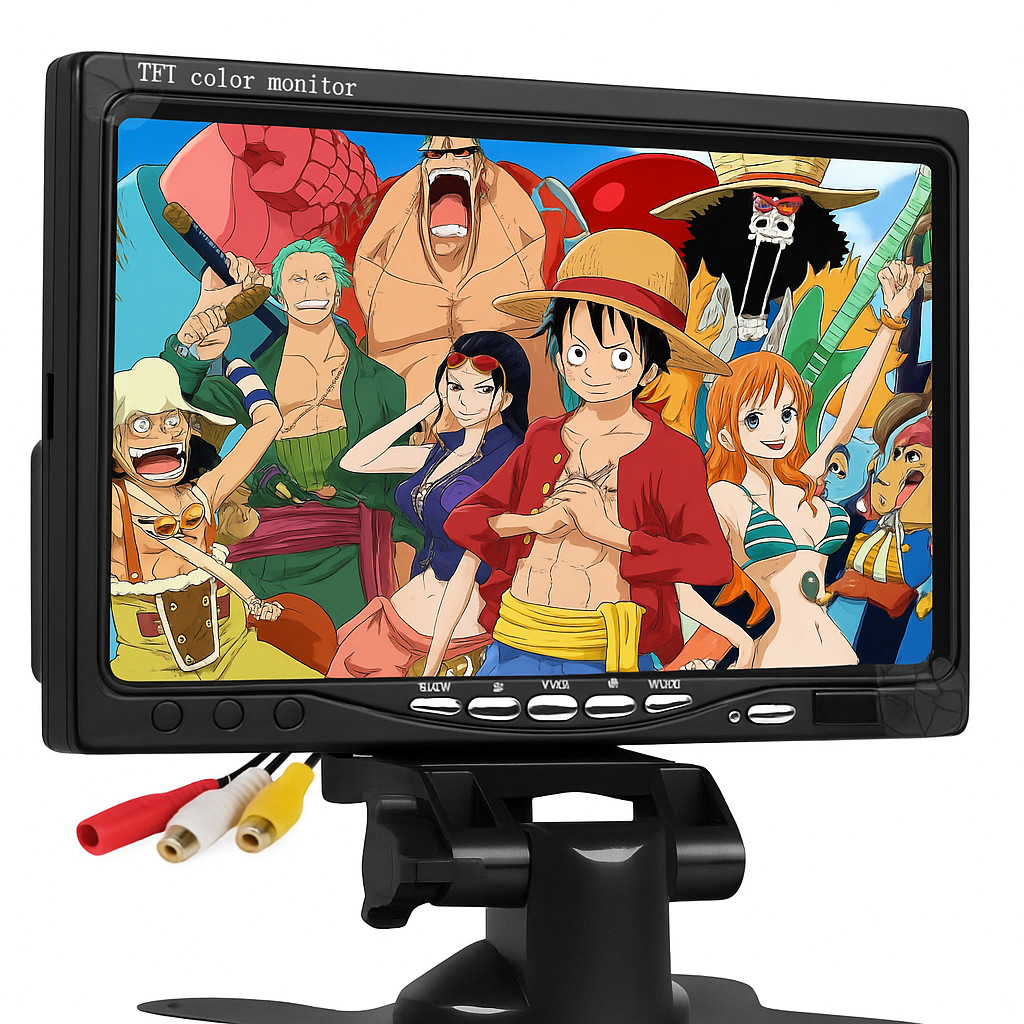 Monitor Veicular LCD 7” P Tela Colorida – Ideal Câmera de Ré