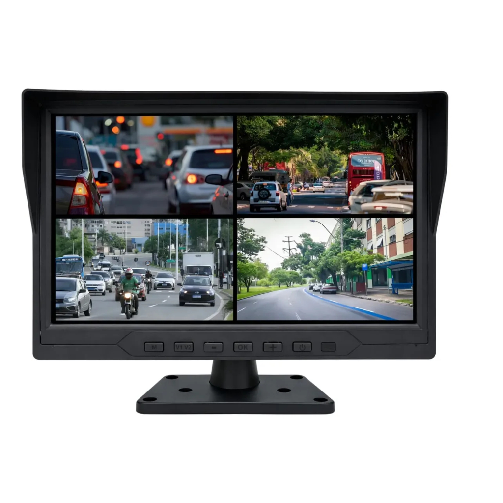 Monitor Veicular 9 Polegadas Ahd Para 4 Cameras Com Gravação