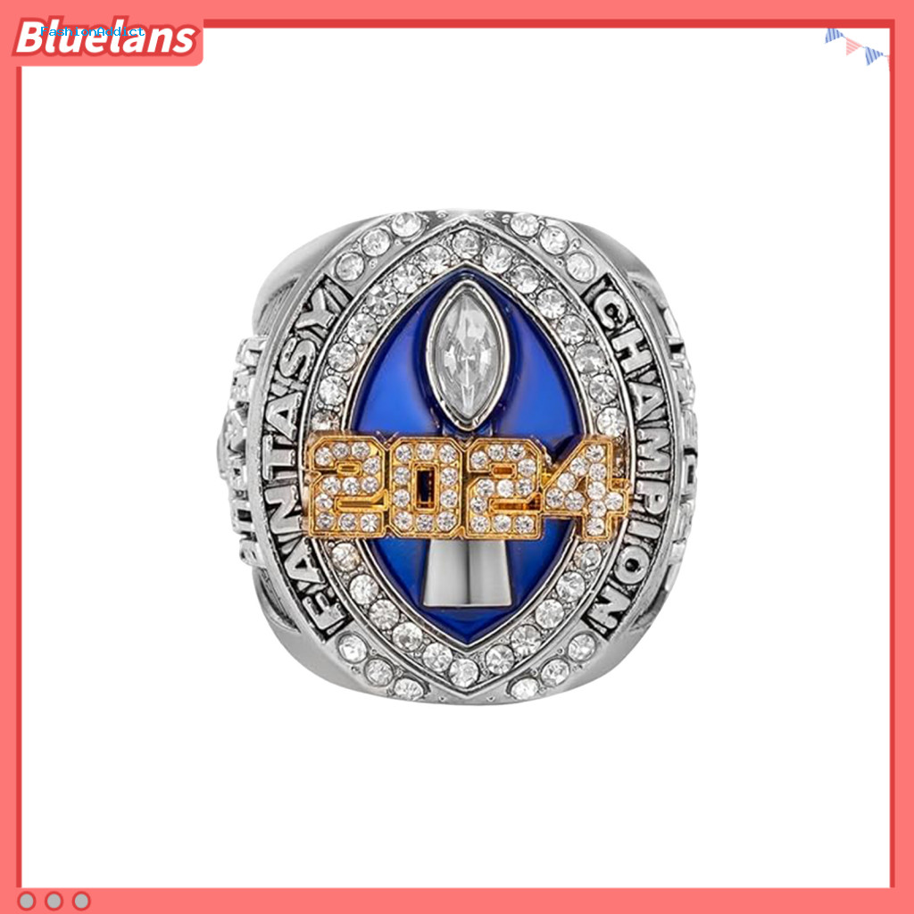 Football League Winner Trophy Ring Championship Necklace Bracelet Set Double-plated Cubic Zirconia Jewelry Sports for Fa
