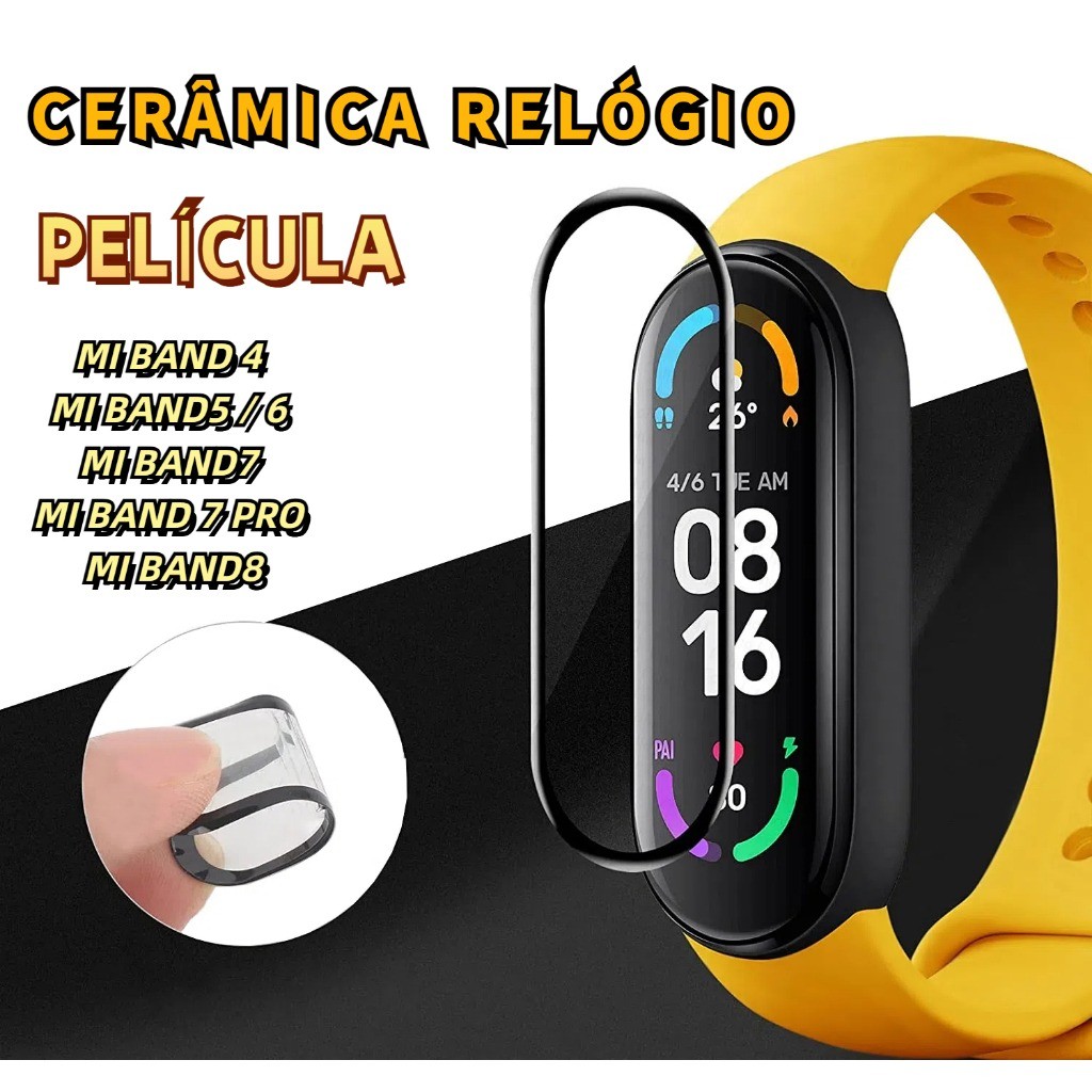 Película Cerâmica Para SmartWatch Mi 4/5, 6, 7/8, 7 Pro Ultra Resistente Inquebrável