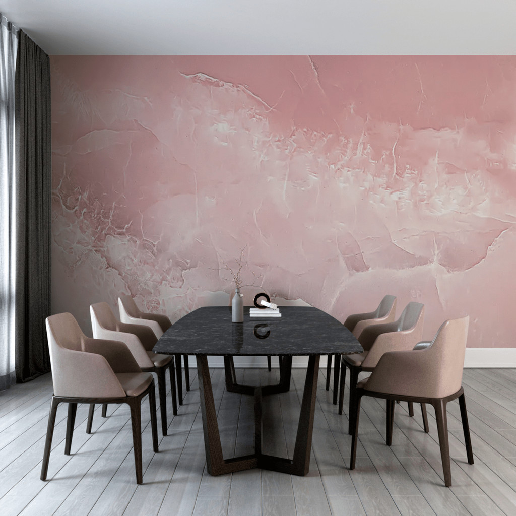 Papel de Parede Mármore Linha Studio Decor Rosa Elegante Autocolante Decorativo Quarto Sala
