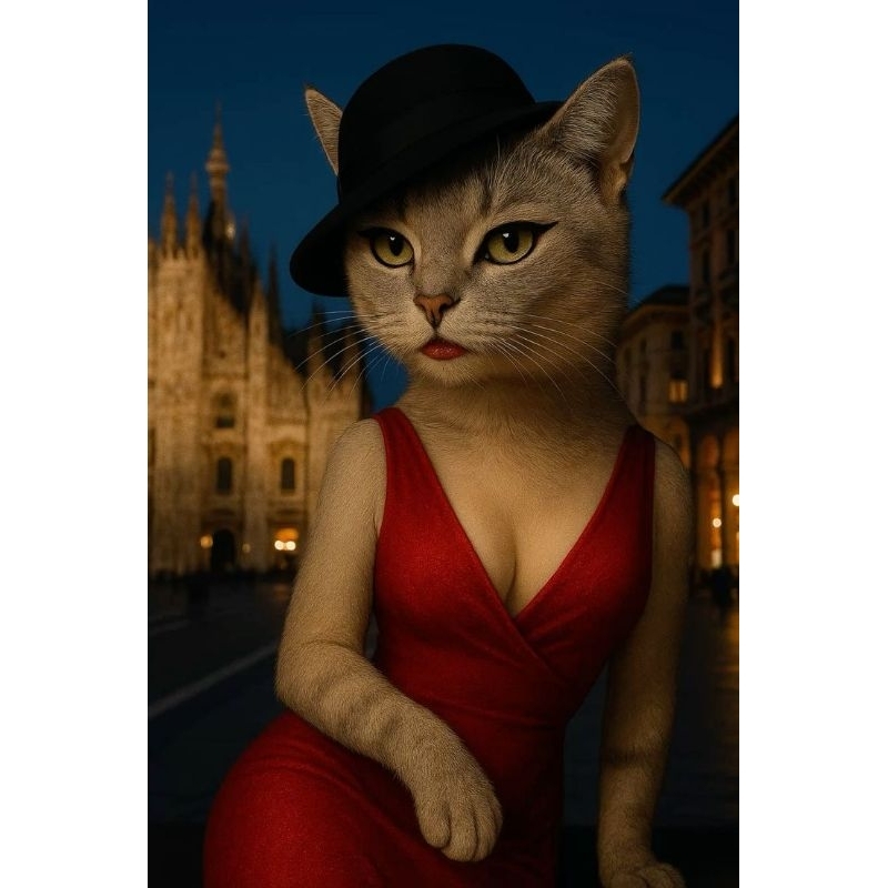 Quadro Decorativo Gata Elegante