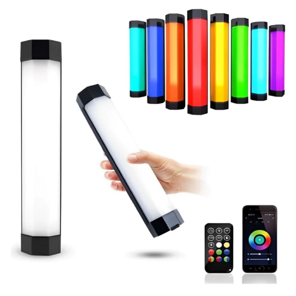 LUXCEO P200 Luz de bastão RGB portátil 3000K-6000K Lâmpada de estúdio de fotografia Festa Lâmpada LED colorida