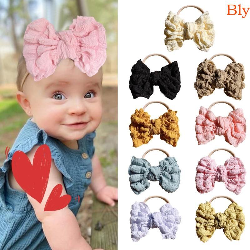Bly Colorido Bebê Hairband Bandana Elástico Bowknot Headwear Recém-Nascidos Faixas Cabelo Fotografia Adereç