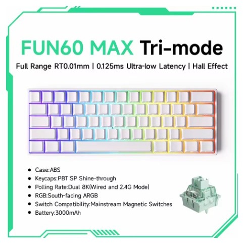 TECLADO MAGNETICO AKKO MONSGEEK FUN60 - NOVO LACRADO