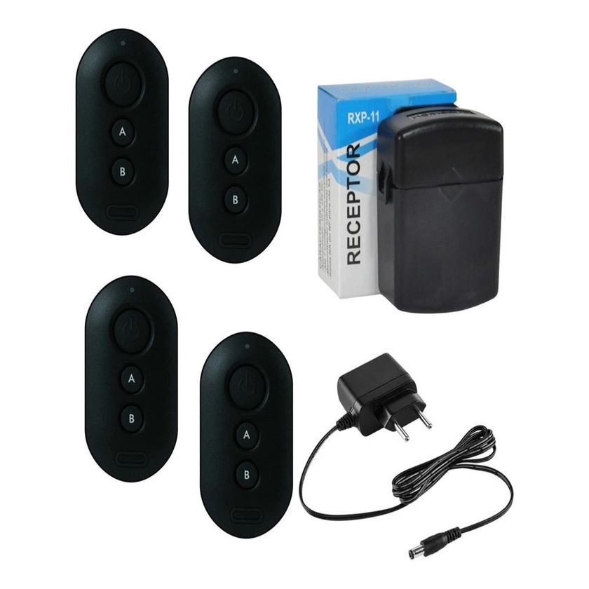 Kit Acionador de Fechadura Elétrica com 4 Controles Remotos e Receptor 433MHz 12V