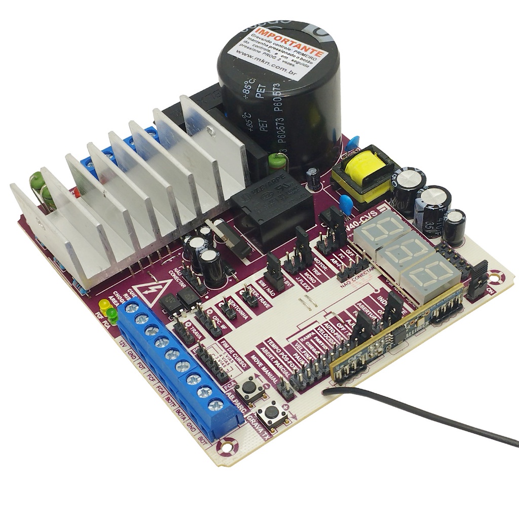 Placa Central Aceleradora Portão Eletrônico 433mhz Mkn W40 CVS Novo Modelo