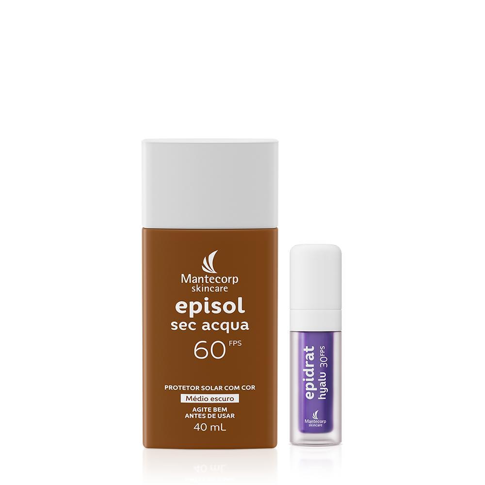 Kit Protetor Solar Episol Sec Acqua Médio Escuro & Lip Oil Berry