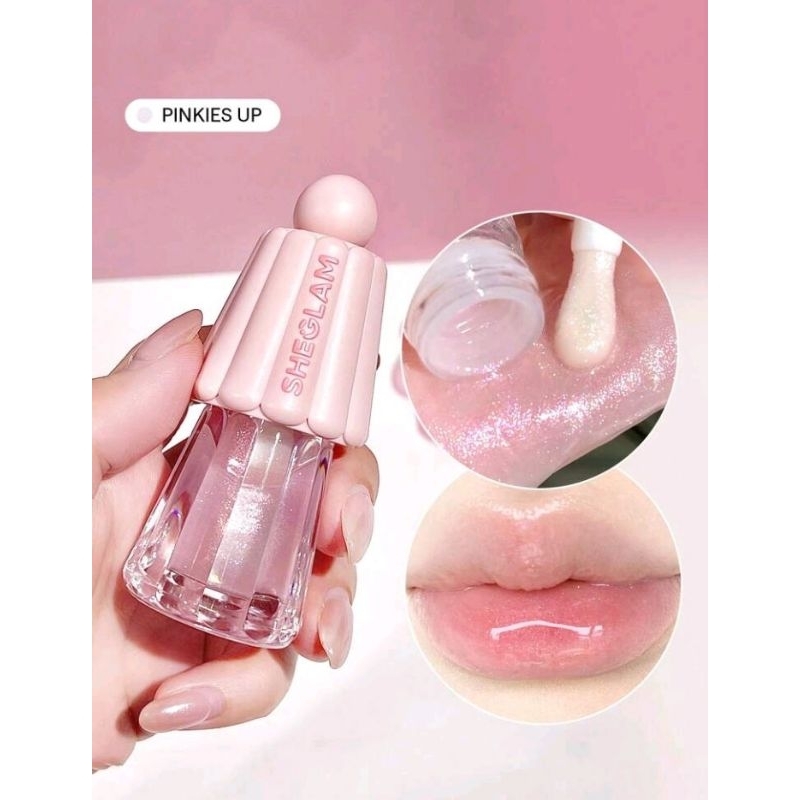 Lip Oil Sheglam Malibu Berry ou Prinklies Up Hidratante Gloss Labial Brilho Intenso Original Importado Azul Rosa