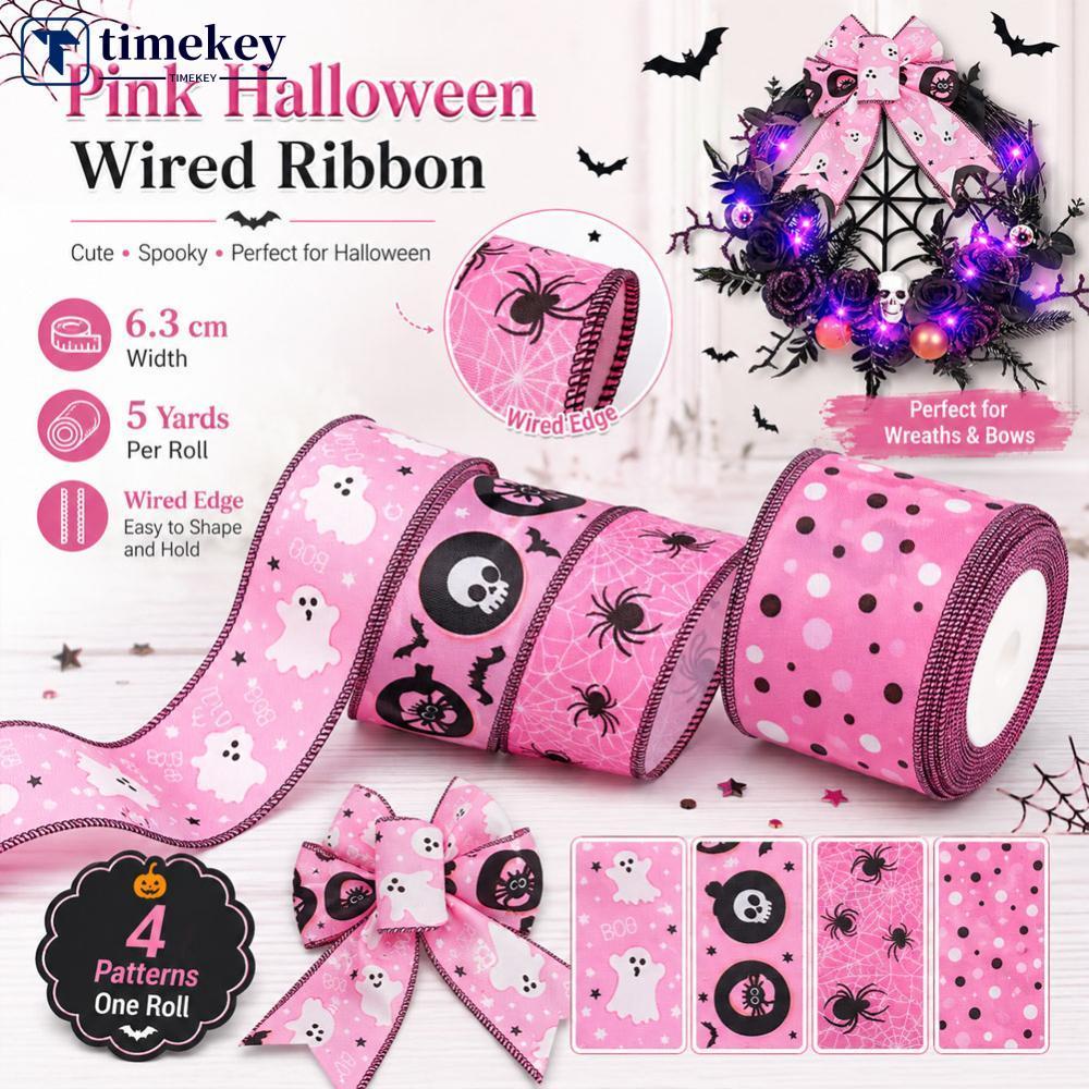 TIMEKEY Fita De Borda Com Fio Para Halloween , Decorativa Costurada Guirlanda , Embrulho De Presente , Arco , Faça Você