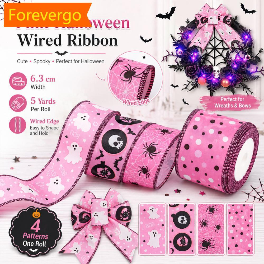 forevergo Fita De Borda Com Fio Para Halloween , Decorativa Costurada Guirlanda , Embrulho De Presente , Arco , Faça Voc