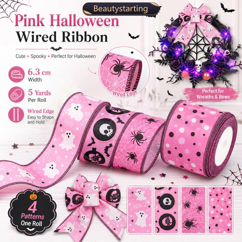 BEAUTYSTARTING Halloween Wired Edge Fita Decorativa Costurada Borda Para Grinalda Embrulho De Presente Arco Fazendo DIY