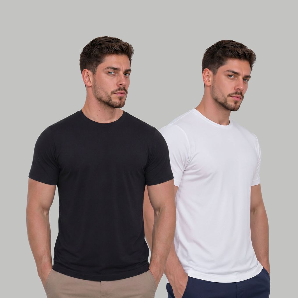 Kit 2 Camiseta Tech Modal Anti Odor Masculina Camisa Fibra Modal Algodão Não Amassa Com Elastano