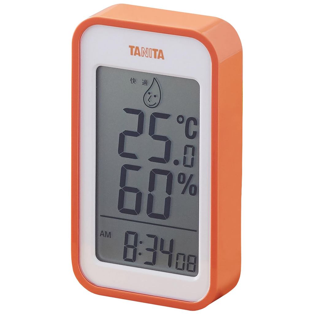 Termohigrômetro Tanita Tela grande Verifique rapidamente o ambiente interno Relógio Calendário Temperatura Umidade Digital Pendurado na parede Mesa Ím