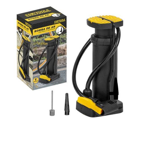 Bomba Pedal Pressao Alta Portatil Adaptador Multifuncoes Inflador