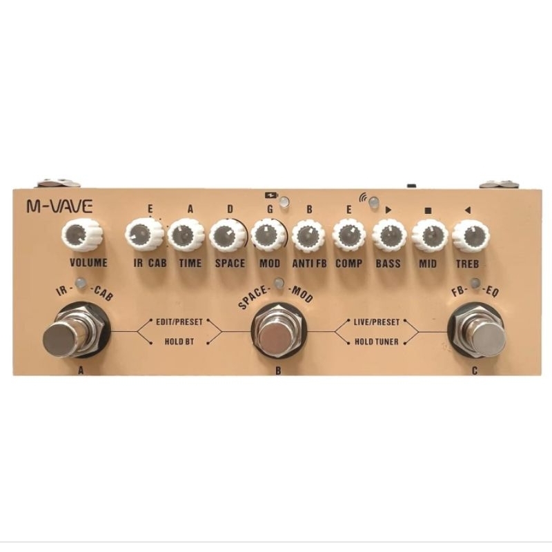 Pedal CUVAVE - Guitarra Acústica e Violão Multifuncional Portátil, Bluetooth, Pedal de Efeito Combinado ORIGINAL