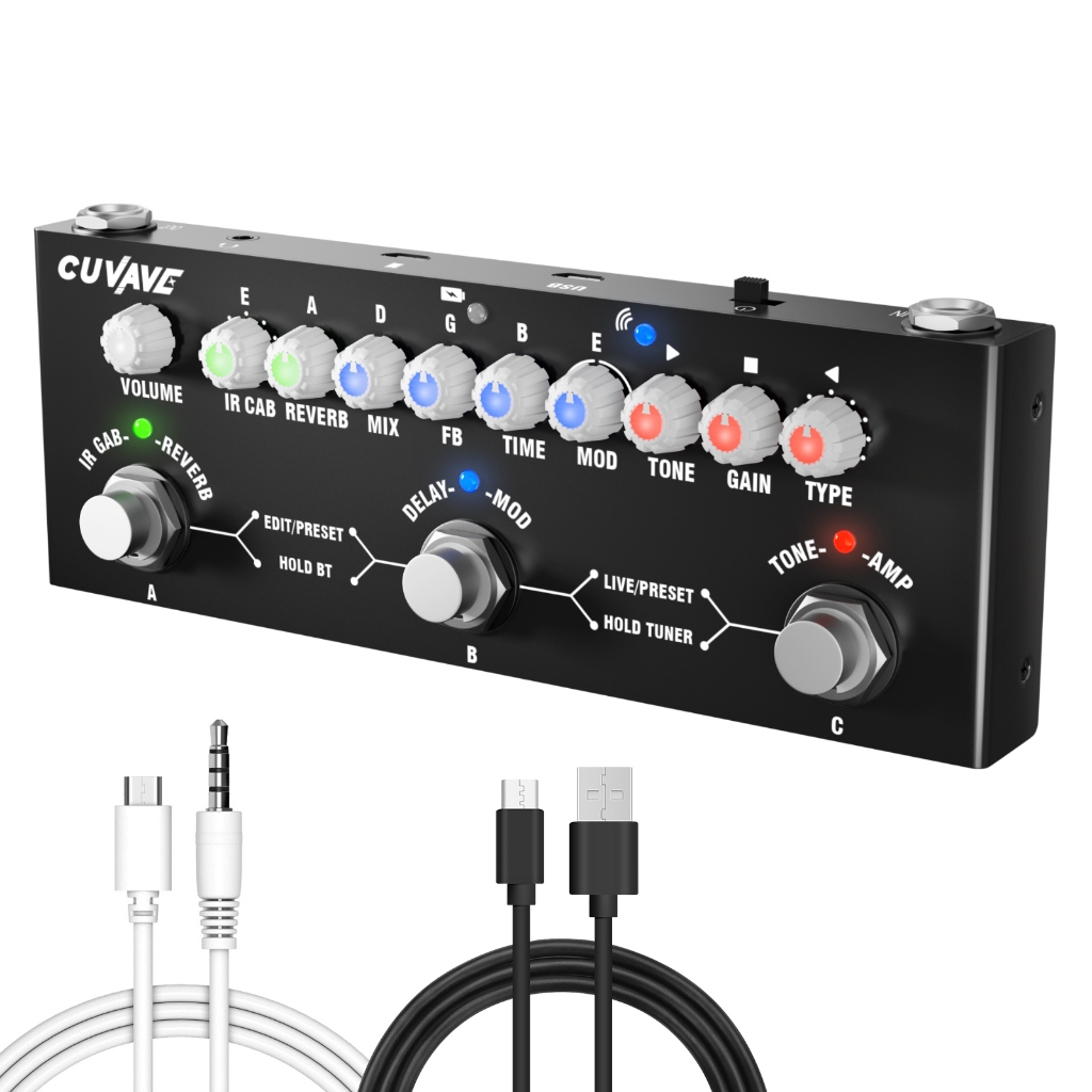 Pedal de efeito de guitarra elétrica multifuncional portátil CUVAVE CUBE BABY Pedal de guitarra combinado com função
