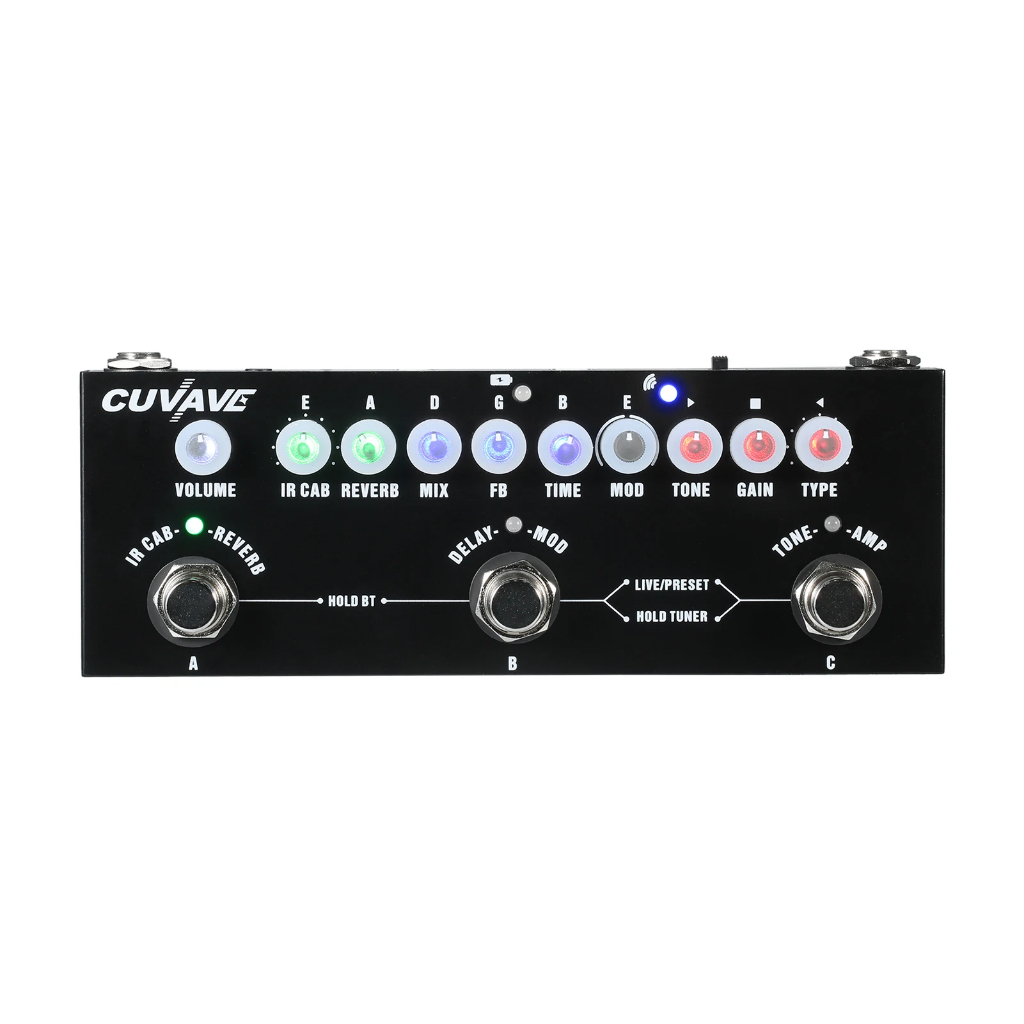 Pedal de efeito combinado para guitarra elétrica multifuncional e portátil CUVAVE CUBE BABY Reprodução de música sem fio