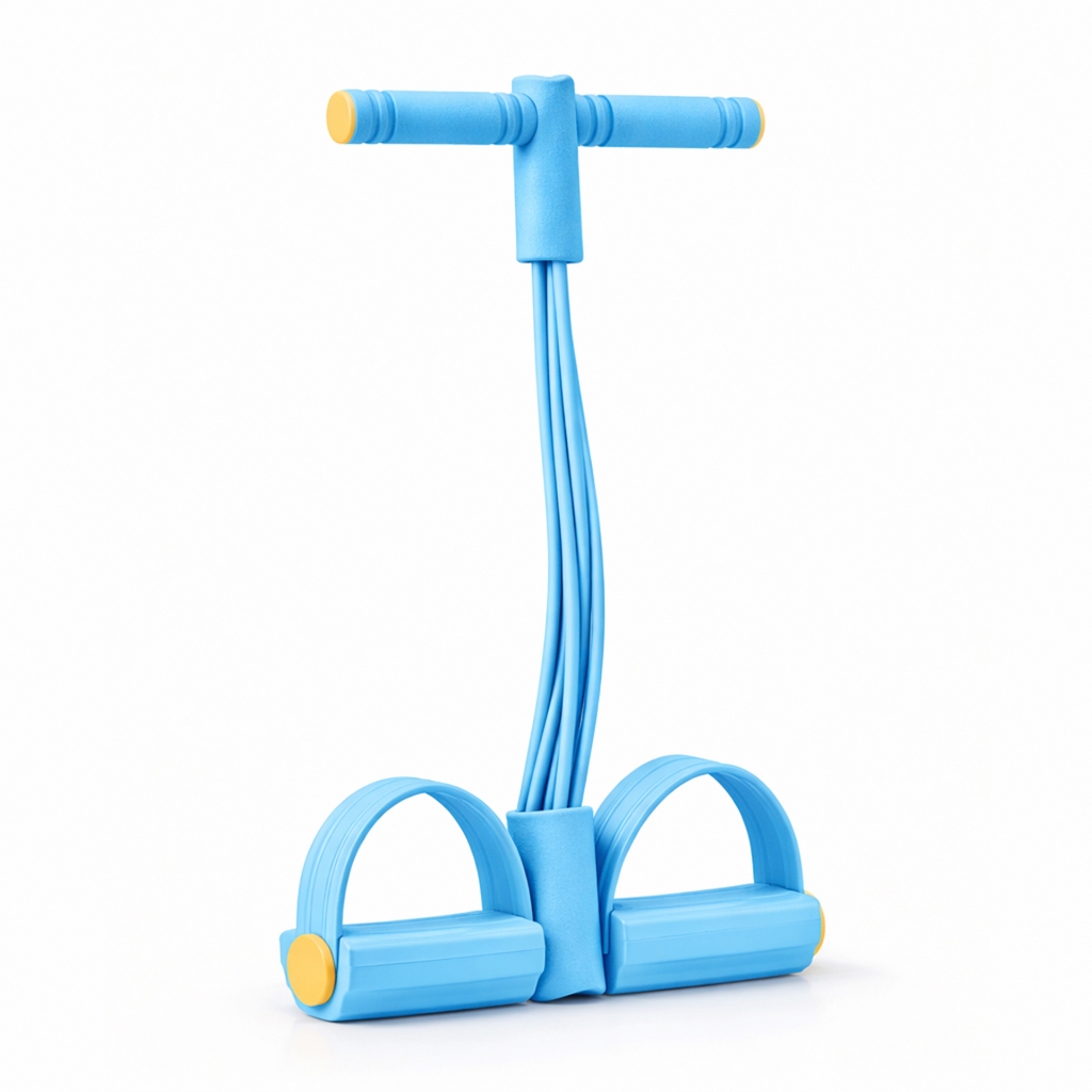 JustGoFit Faixa Elástica Multifuncional Com Pedal Para Exercícios Banda De Resistência Azul Ou Rosa