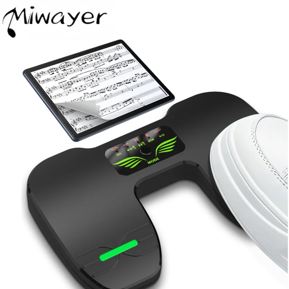 Miwayer Multifuncional Pedal Mãos Livres Página Turner Para Partituras Vídeo Curto Acessório De Guitarra Portátil Músico