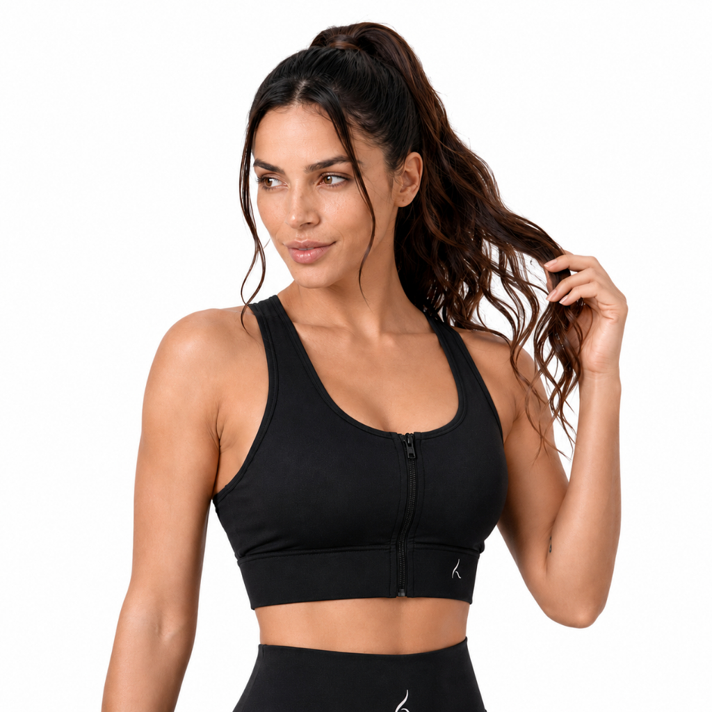 Top Academia Feminino KYRAVA Essential com Zíper Frontal Suplex Premium