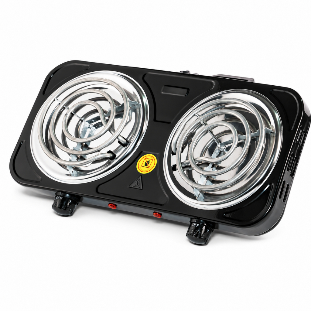 Fogão Elétrico Portátil 2 Bocas 2000W Cooktop Compacto 110/220V