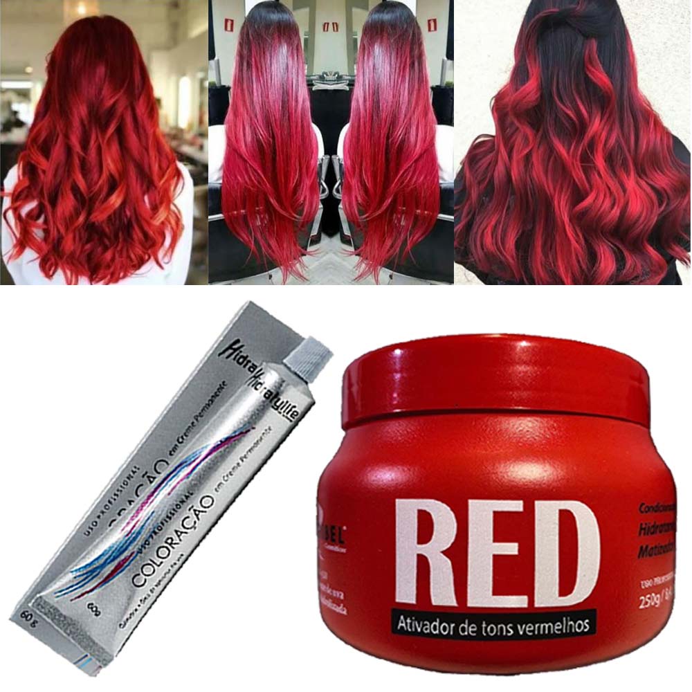 Kit 01 Tinta Vermelho 66.66 e Mascara Red 250g Mairibel