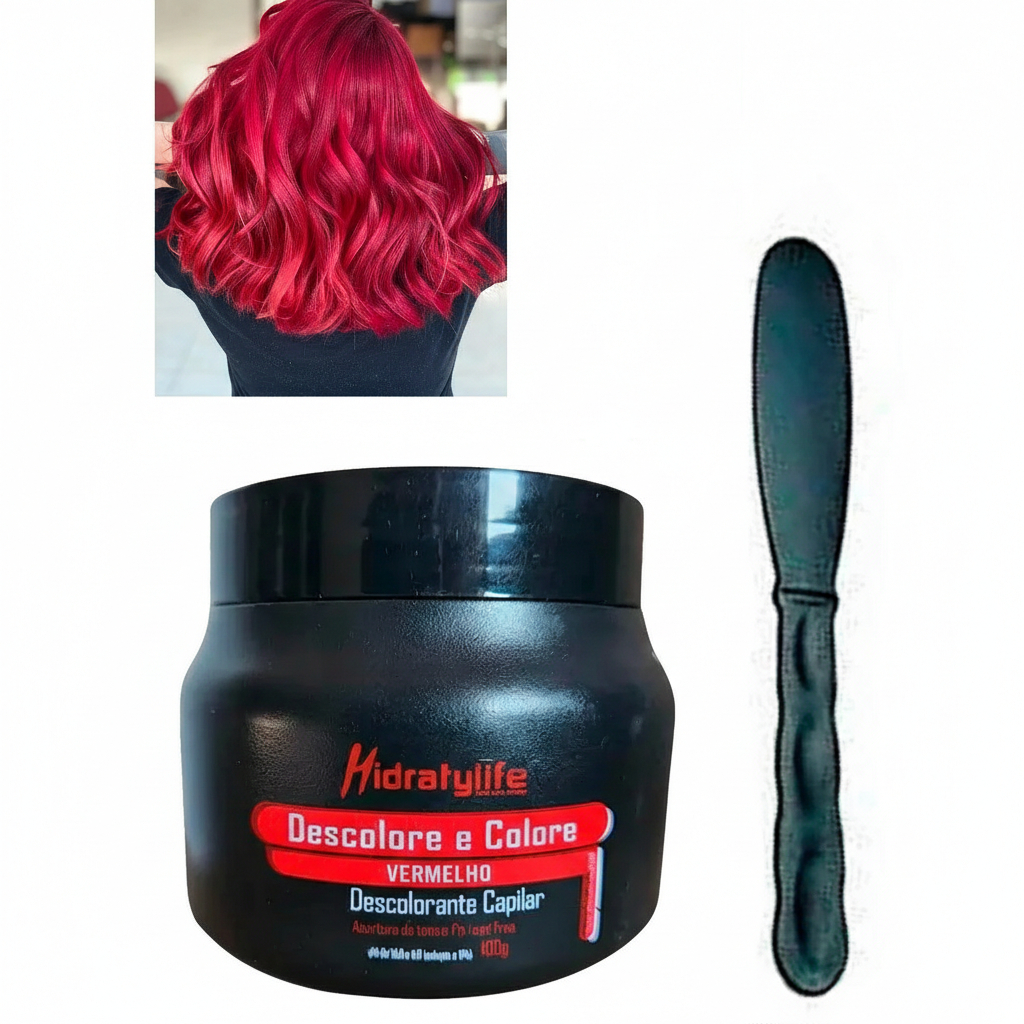 Pó Descolore e Colore Vermelho Mairibel/Hidraty 100g