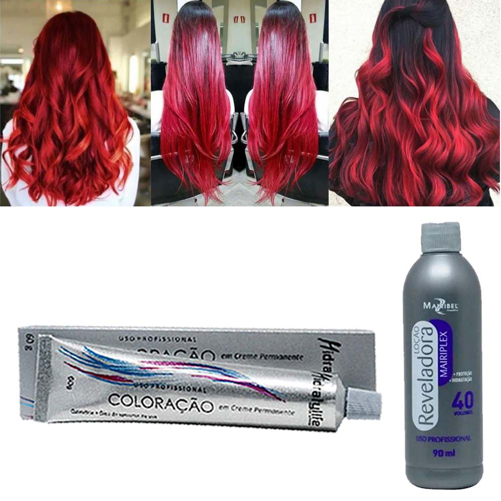 Kit 01 Vermelho Intenso 66.66 e 01 OX 40 VL 90ml Mairibel