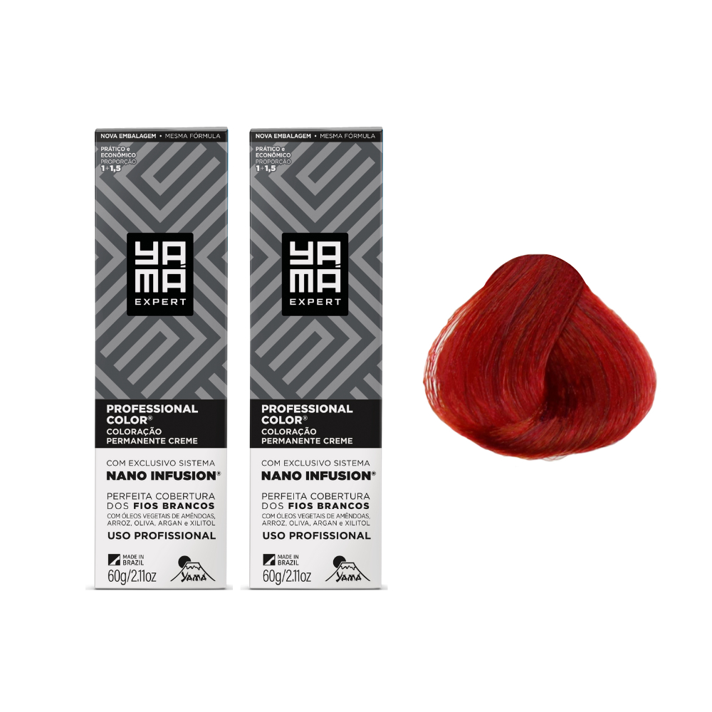 Kit C/2 Coloração Nano Infusion 8.66 Louro Claro Vermelho Yamá