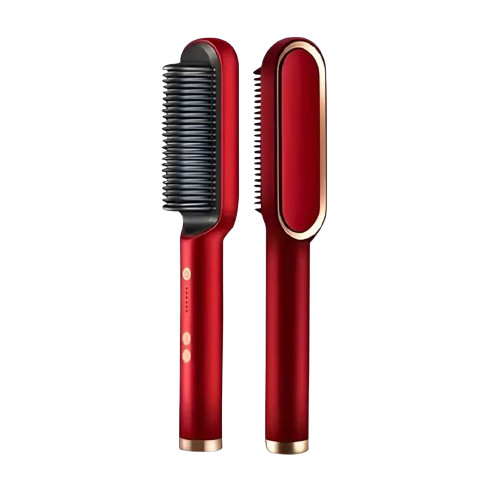 VERMELHO - Escova Alisadora Elétrica Bivolt