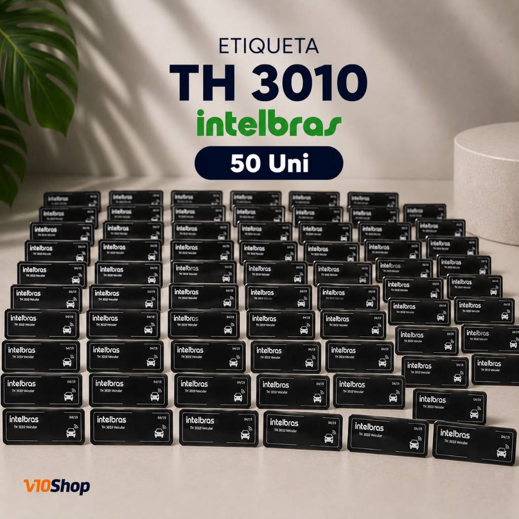 Kit 50 unid. Etiqueta Adesiva Veicular Th 3010 Rfid 900 mhz Intelbras Abertura Cancela Condominios