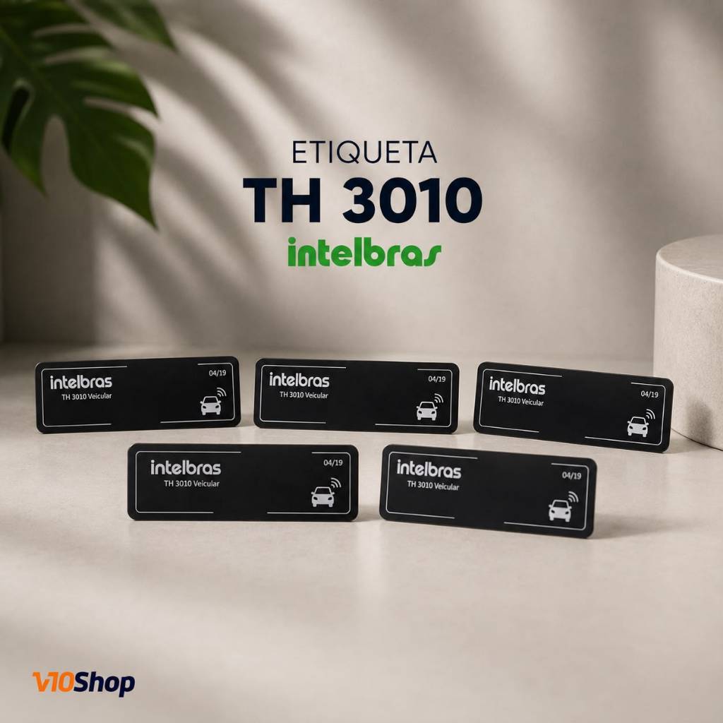 Kit 5 unid. Etiqueta Adesiva Veicular Th 3010 Rfid 900 mhz Intelbras Abertura Cancela Condominios