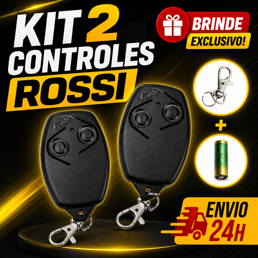 Controle Rossi 433mhz Portão Eletrônico DZ3 DZ4 Kit 2 Unidades Envio Rápido
