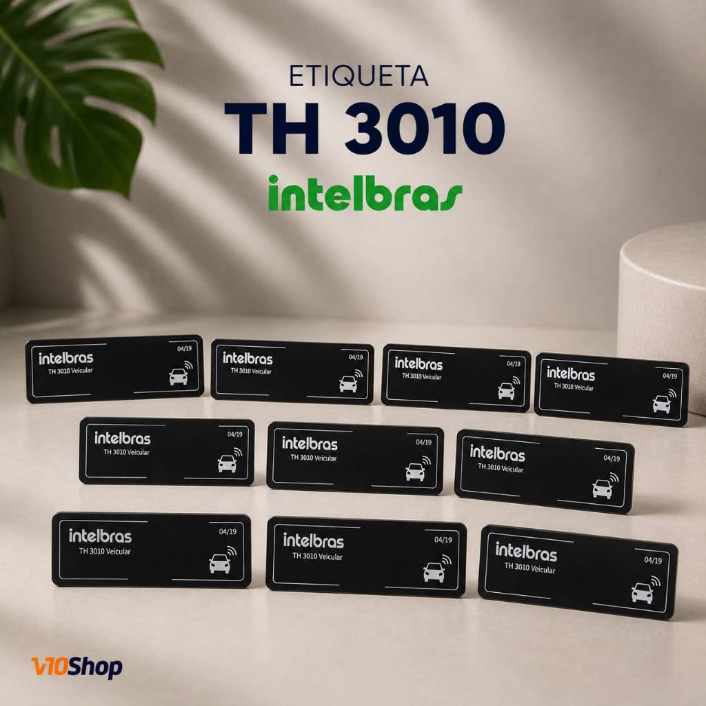 Kit 10 unid. Etiqueta Adesiva Veicular Th 3010 Rfid 900 mhz Intelbras Abertura Cancela Condominios