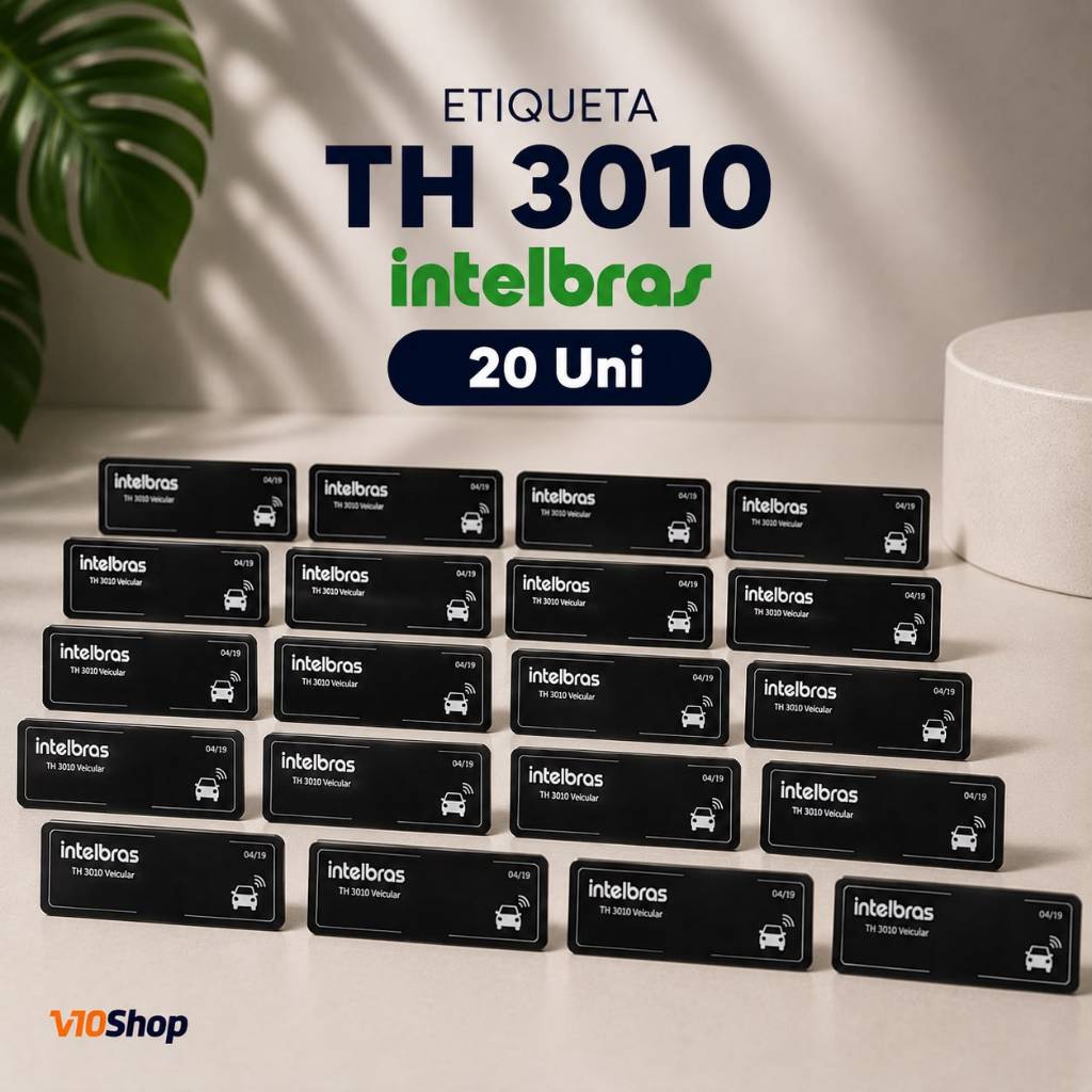 Kit 20 unid. Etiqueta Adesiva Veicular Th 3010 Rfid 900 mhz Intelbras Abertura Cancela Condominios