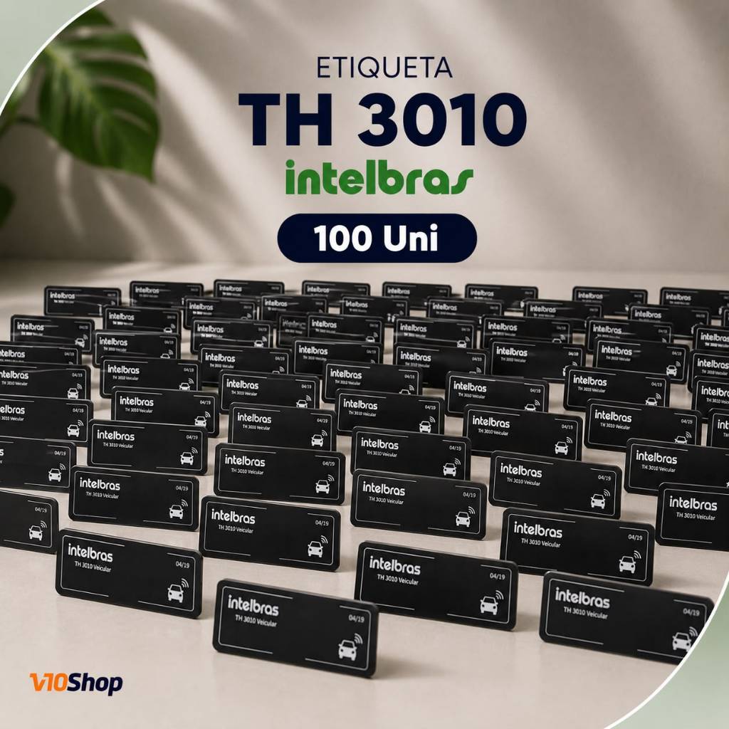 Kit 100 unid. Etiqueta Adesiva Veicular Th 3010 Rfid 900 mhz Intelbras Abertura Cancela Condominios