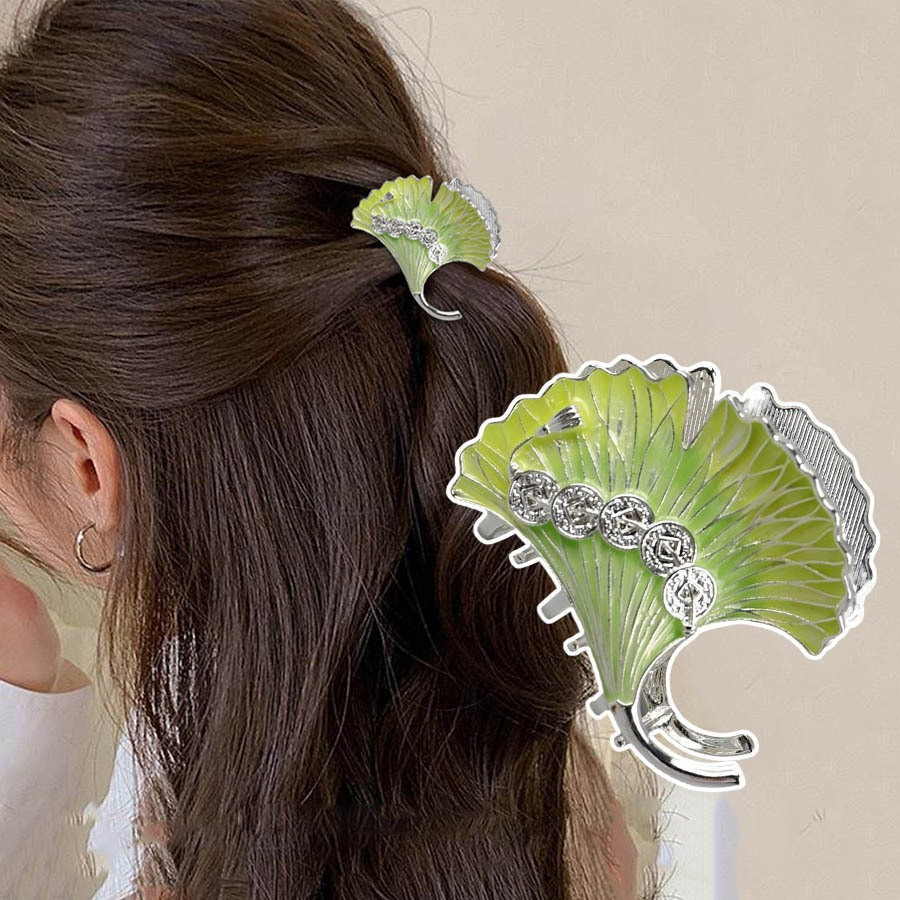 Prata cinco imperador dinheiro Mori série Ginkgo folha grampo de cabelo Design High-End acessórios de cabelo