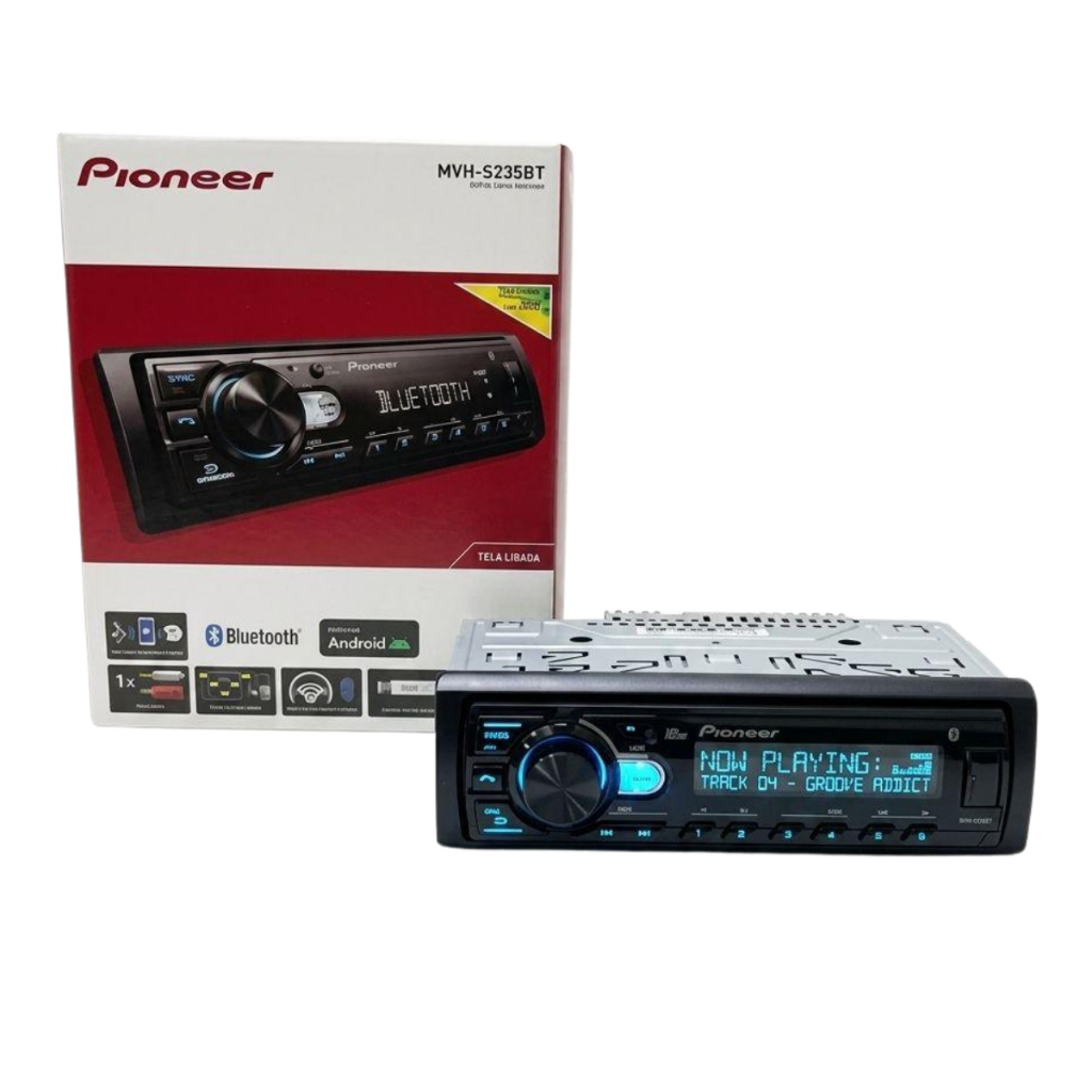 Pioneer MVH-S235 BLUETOOH USB MP3 PLAYER RADIO FM/AM SAIDA RCA LIGACAO HANDS FREE CONTROLE SUBWOOFER