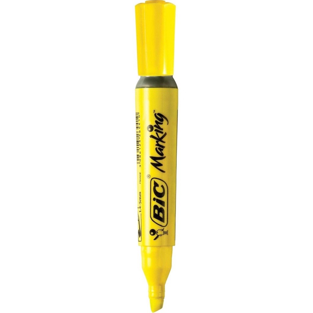 Marca Texto BIC Marking Amarelo Fluorescente – Ponta Chanfrada Bullet Journal